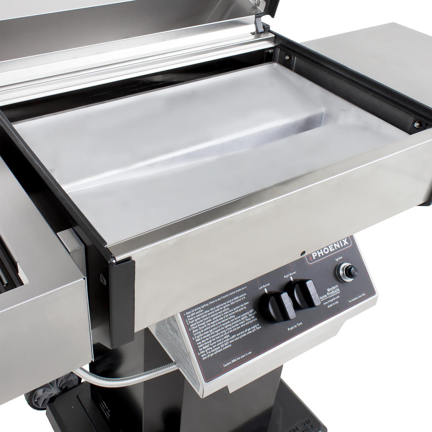 Phoenix Stainless Steel Natural Gas Grill On Black Aluminum